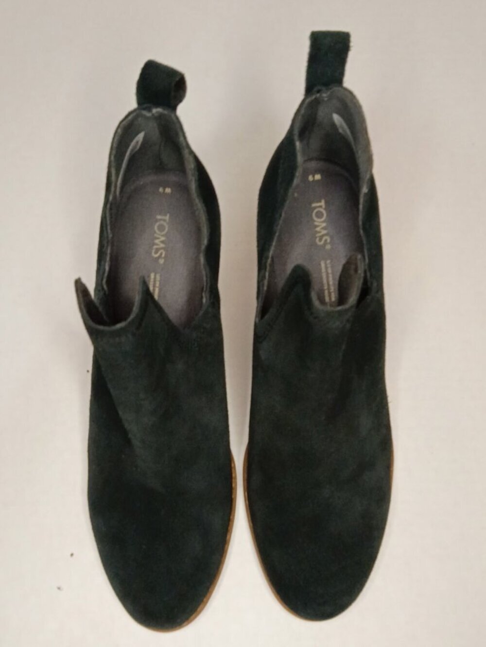 TOMS Kallie Black Suede Wedge Ankle Booties Women’s Size 9